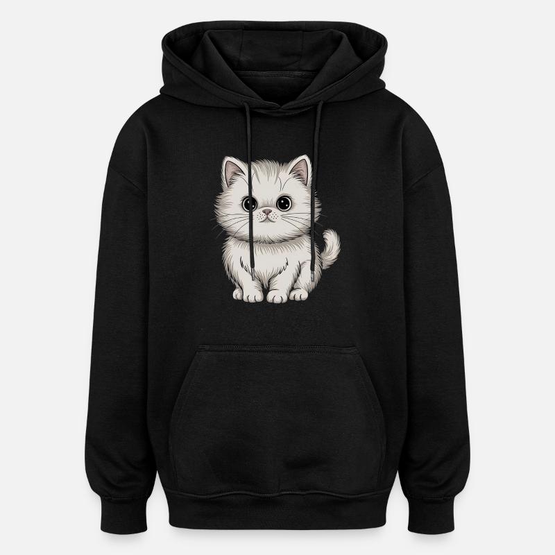 Chat persan - Sweat à capuche oversize unisexe - noir