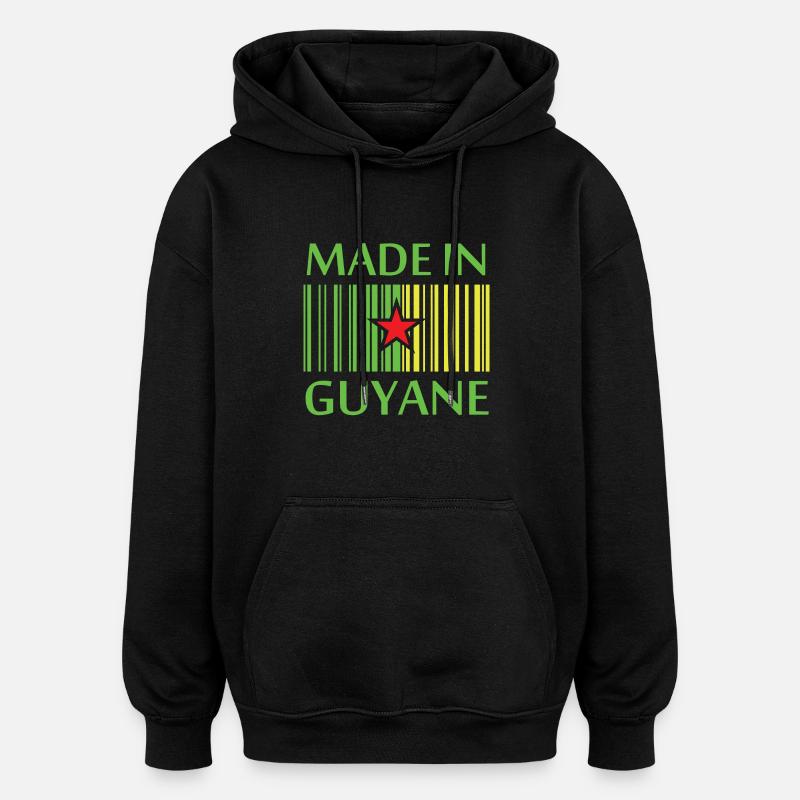 Made in guyane - Sweat à capuche oversize unisexe - noir