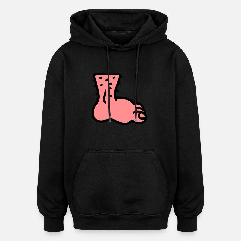 Fuß - Oversized Unisex Hoodie - Schwarz