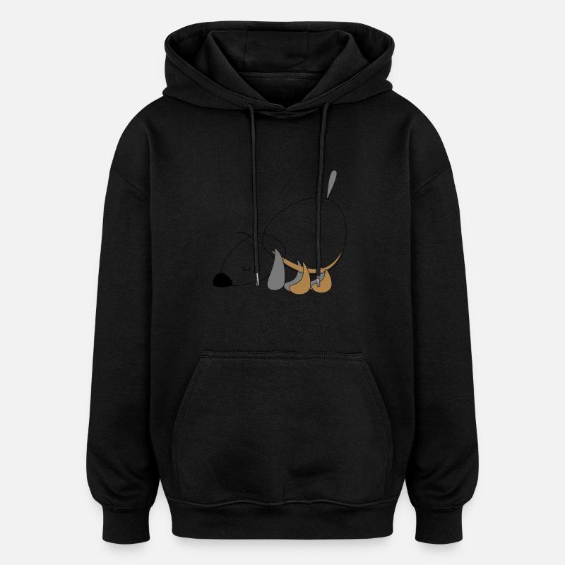 Hund - Oversized Unisex Hoodie - Schwarz