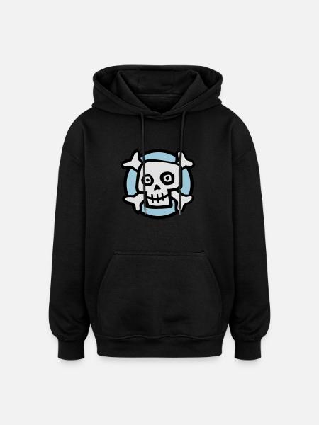 comic_skull_072011_b_3c - Oversized Unisex Hoodie - Schwarz