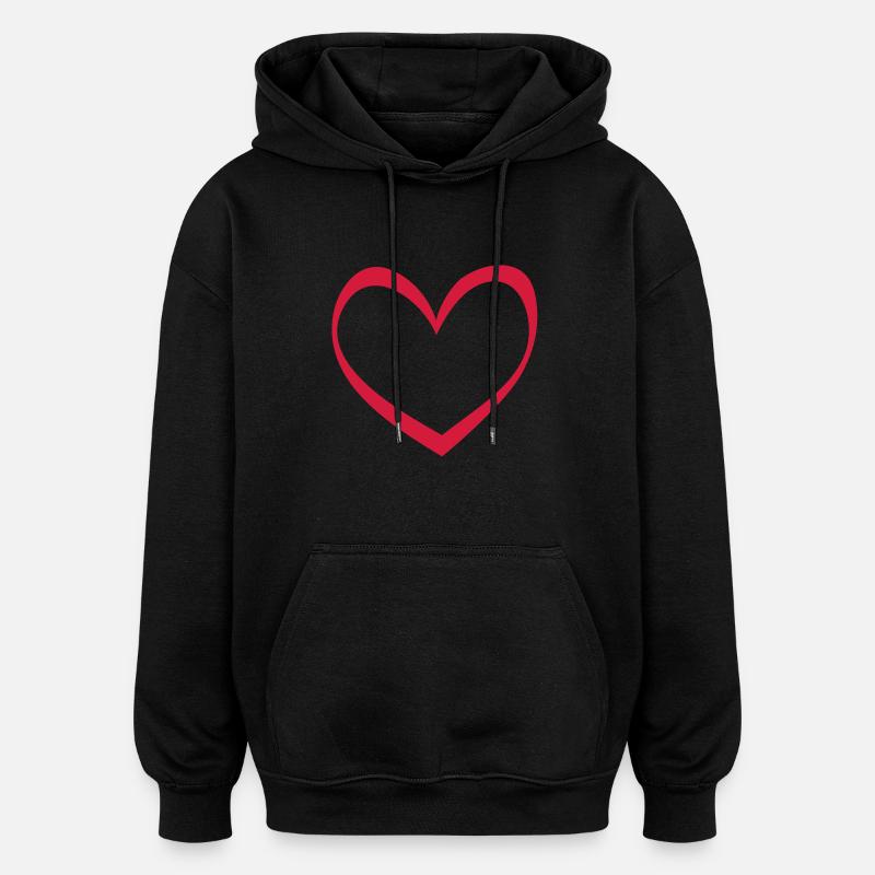 herz__f1 - Sweat à capuche oversize unisexe - noir