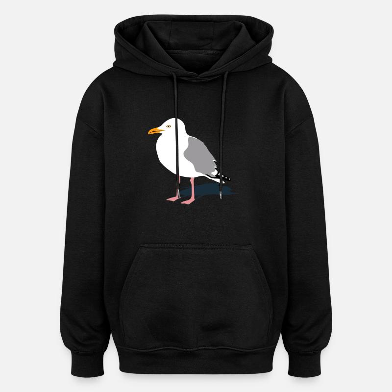 mouette port mer - Sweat à capuche oversize unisexe - noir