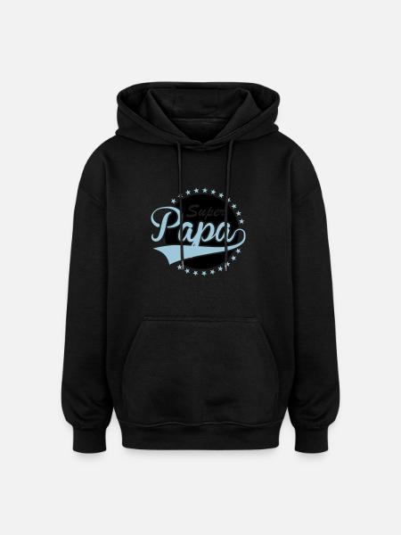 Super Papa - Oversized Unisex Hoodie - Schwarz
