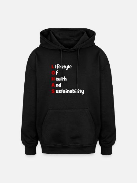 Lohas - Oversized Unisex Hoodie - black