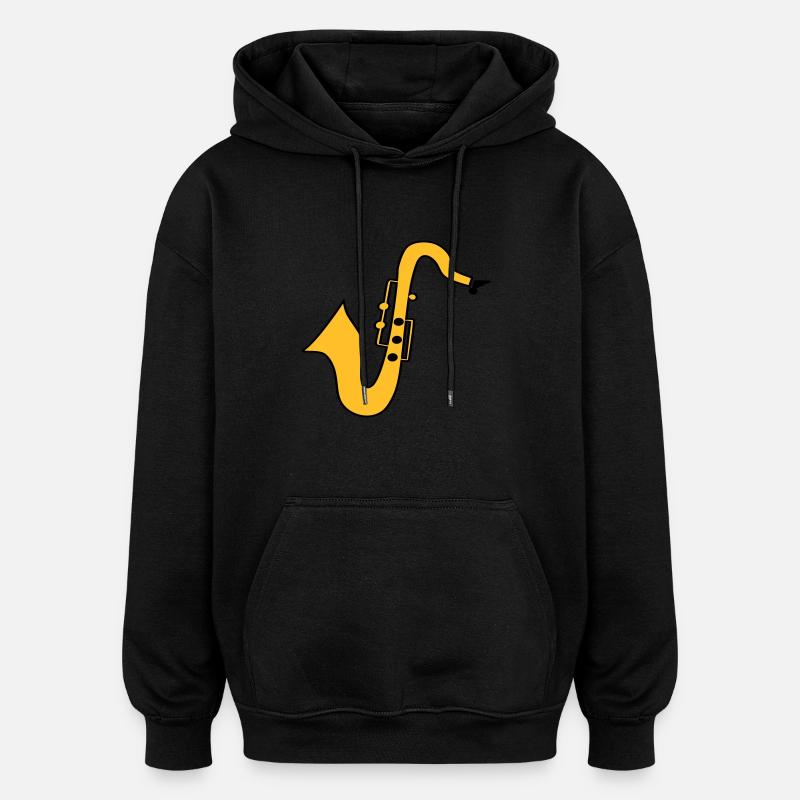 Saxophone - Sweat à capuche oversize unisexe - noir