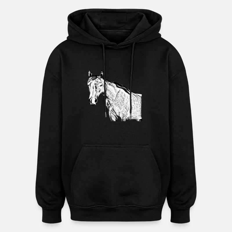 cheval - Sweat à capuche oversize unisexe - noir