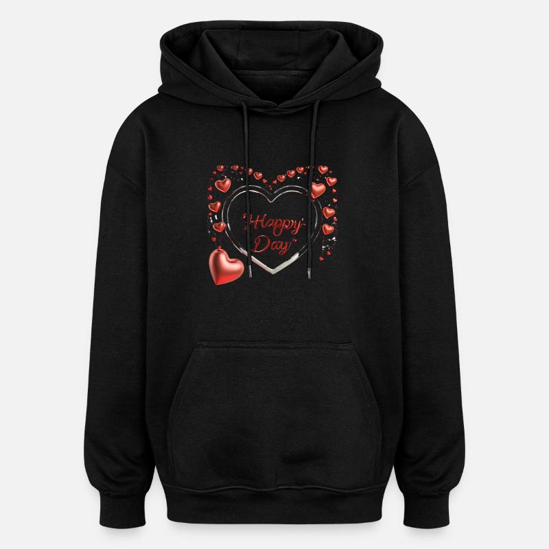 VALENTEN 2025 - Sweat à capuche oversize unisexe - noir