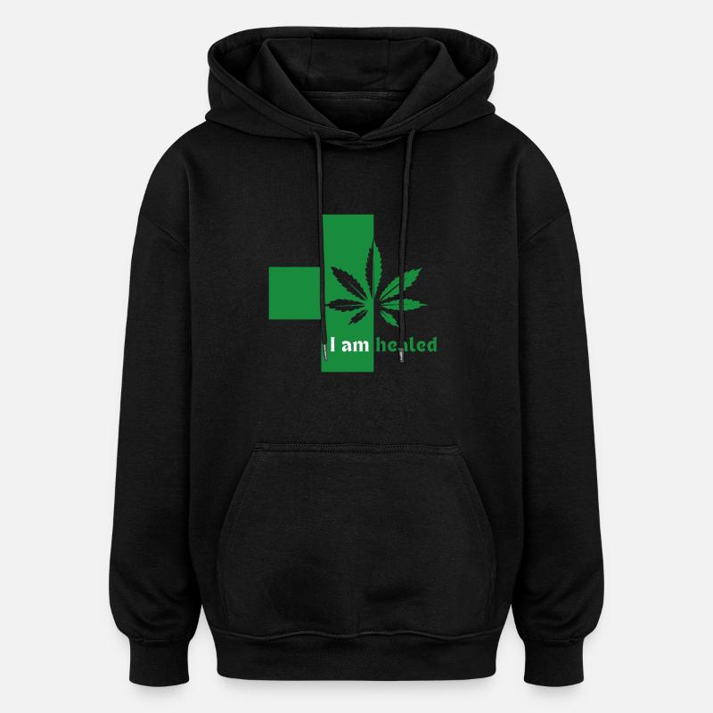 Cannabis Medicine Cure - Oversized Unisex Hoodie - black