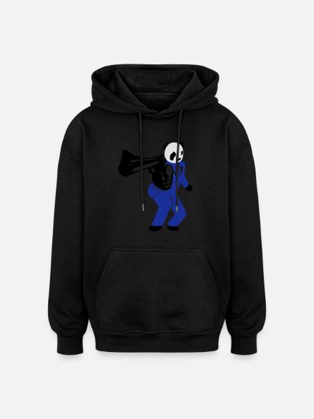 shooting panda 2 - Oversized Unisex Hoodie - Schwarz