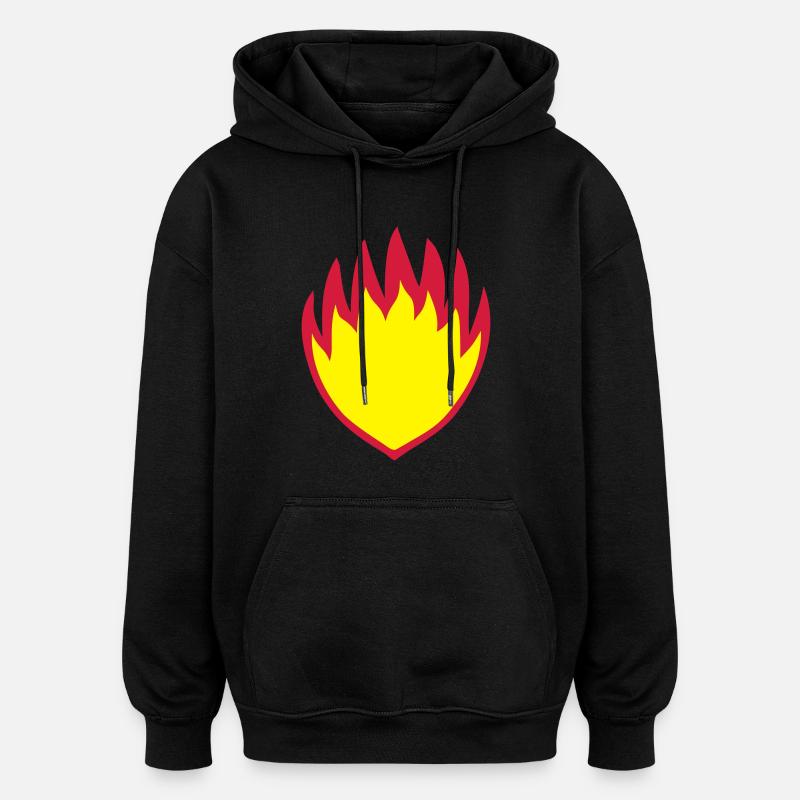 Fire Shield Crest Symbol - Oversized Unisex Hoodie - black