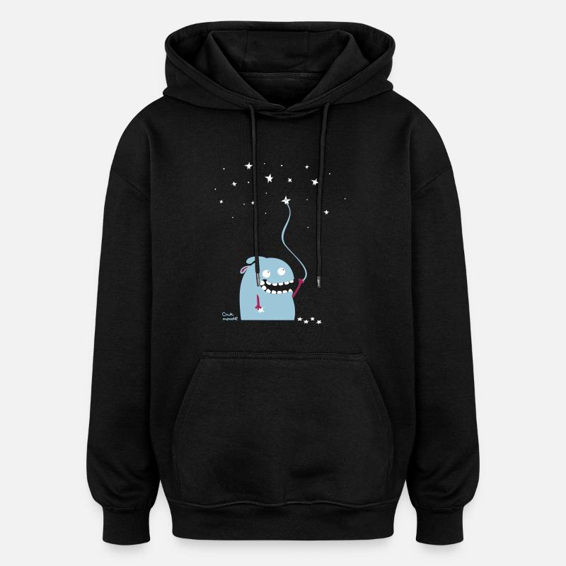 Monster fängt Sterne - Oversized Unisex Hoodie - Schwarz