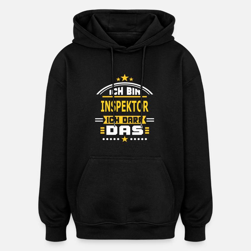 INSPEKTOR - Oversized Unisex Hoodie - Schwarz