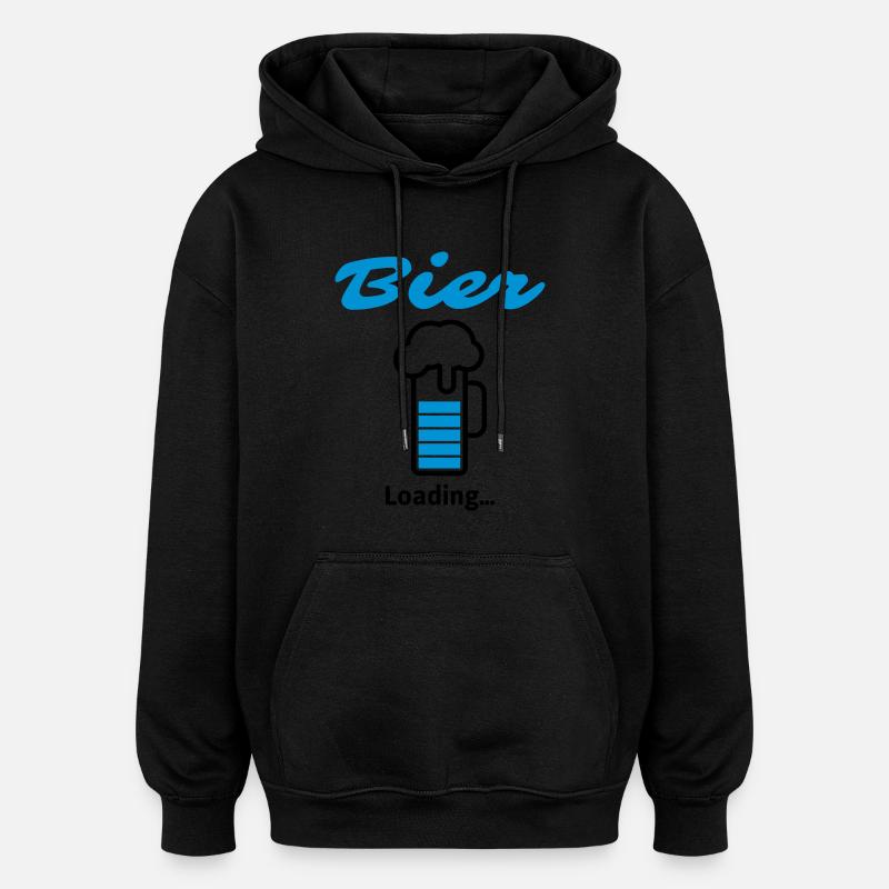 Beer Loading ... - Oversized Unisex Hoodie - black