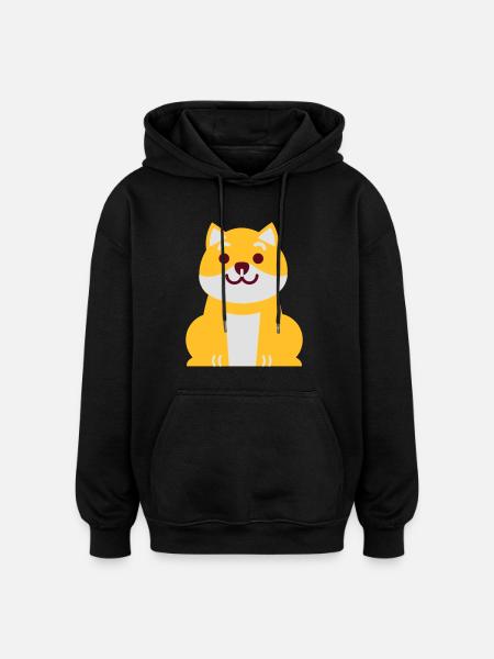 shiba - Sweat à capuche oversize unisexe - noir