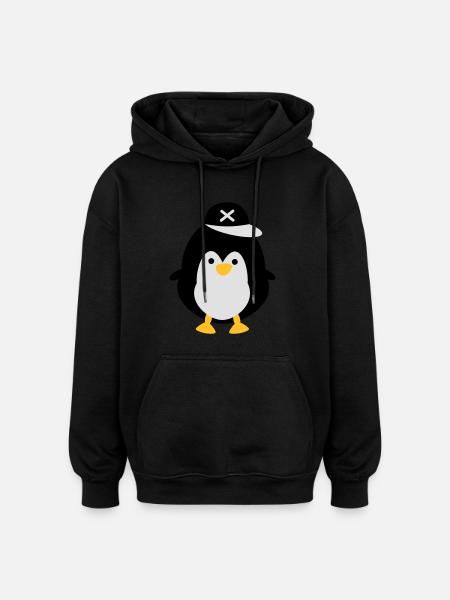 Cute penguin - Oversized Unisex Hoodie - black