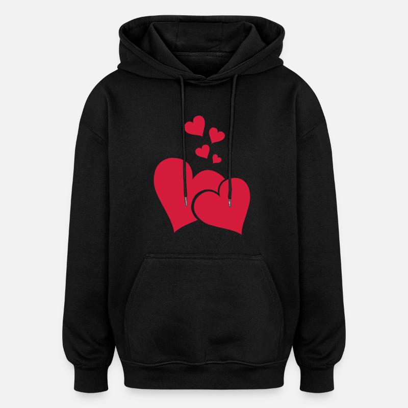 herzen_001 - Oversized Unisex Hoodie - black