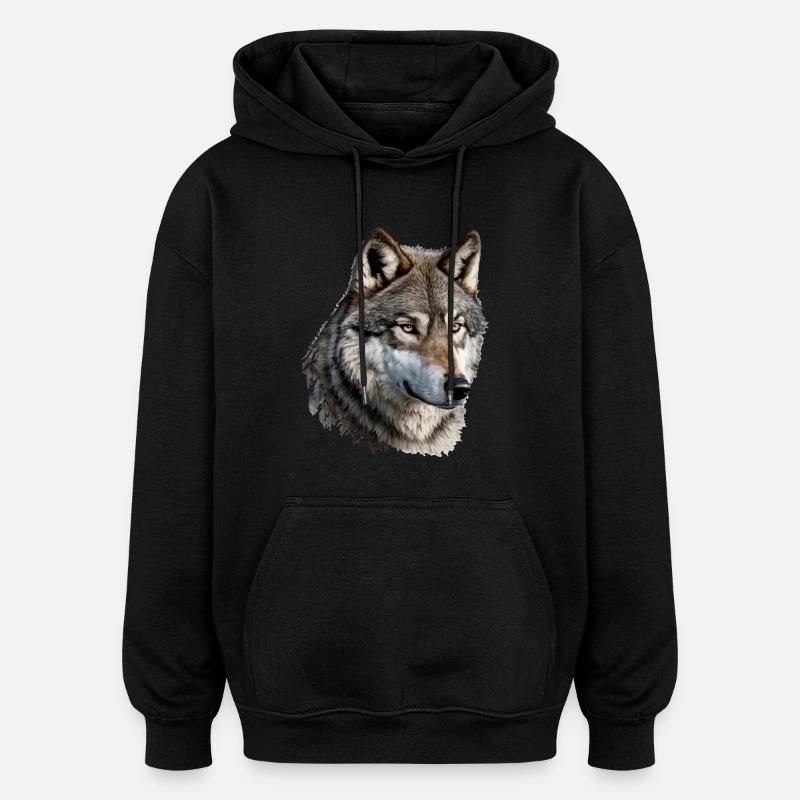The Wolf - Oversized Unisex Hoodie - black