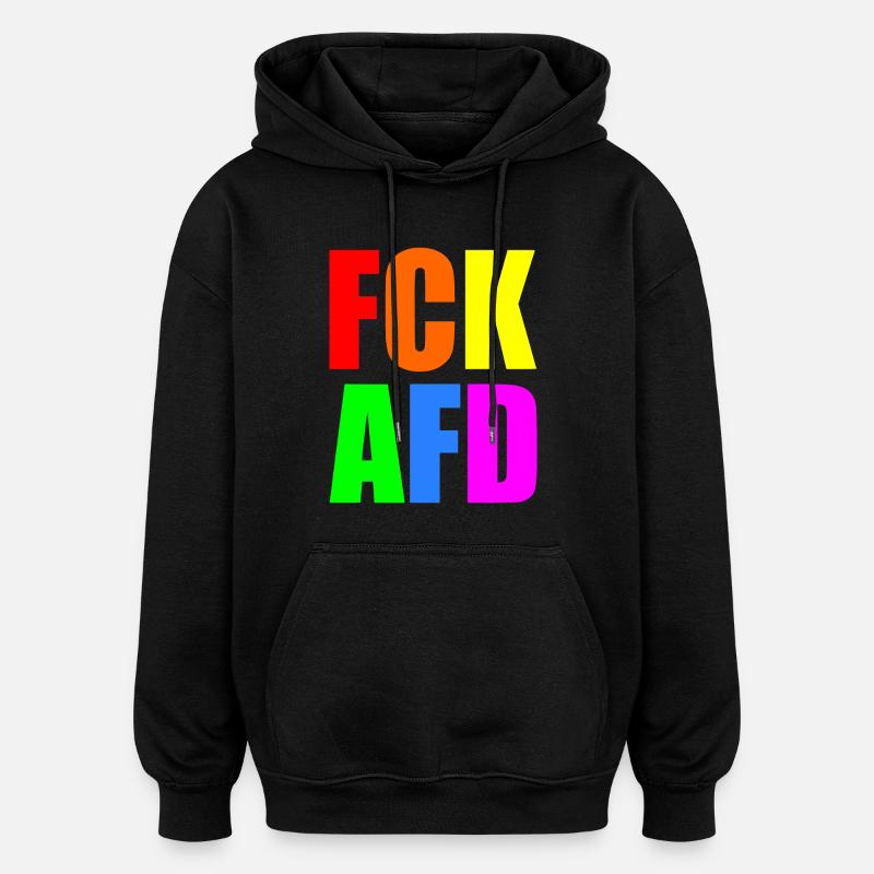 Fck afd - Oversized Unisex Hoodie - Schwarz