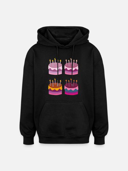 torte 4fach - Oversized Unisex Hoodie - Schwarz