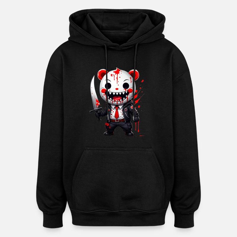 Hide and seek with Teddy - Oversized Unisex Hoodie - black