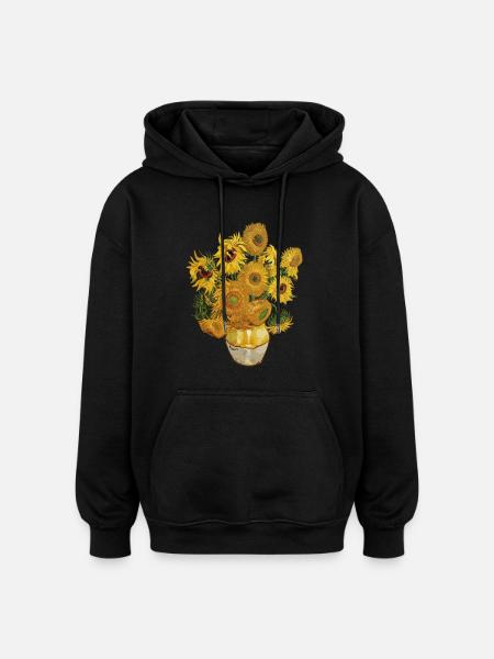 Sunflowers van Gogh - Oversized Unisex Hoodie - black