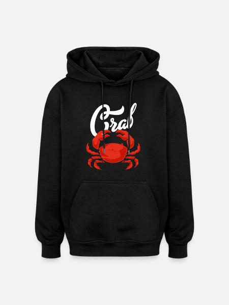 Sea and crab - Oversized Unisex Hoodie - black