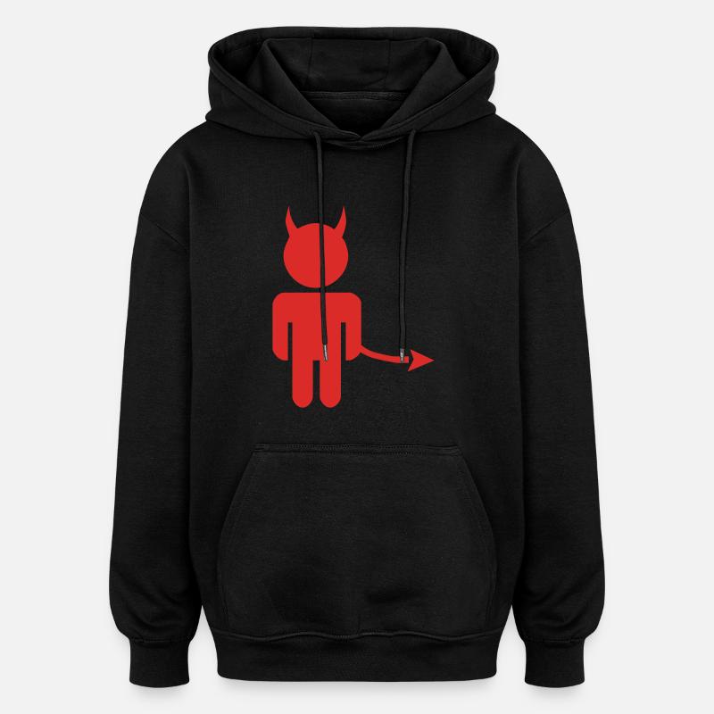 little_devil - Sweat à capuche oversize unisexe - noir