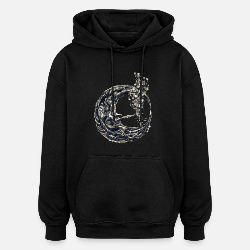 Moon with a pipe - Oversized Unisex Hoodie - black