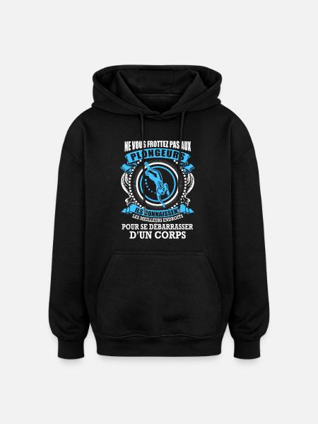 Plongeurs et corps - Sweat à capuche oversize unisexe - noir