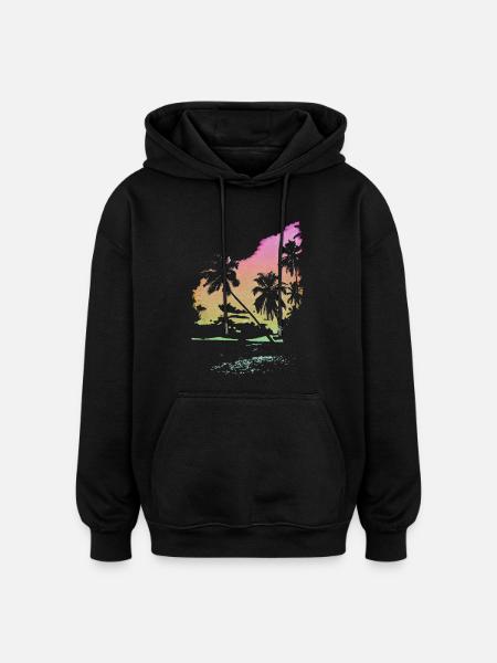 Sommer, Sonne, Strand - Oversized Unisex Hoodie - Schwarz