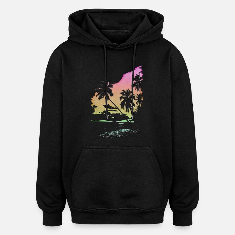 Sommer, Sonne, Strand - Oversized Unisex Hoodie - Schwarz