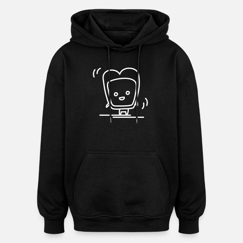 Dancing Toast - Sweat à capuche oversize unisexe - noir