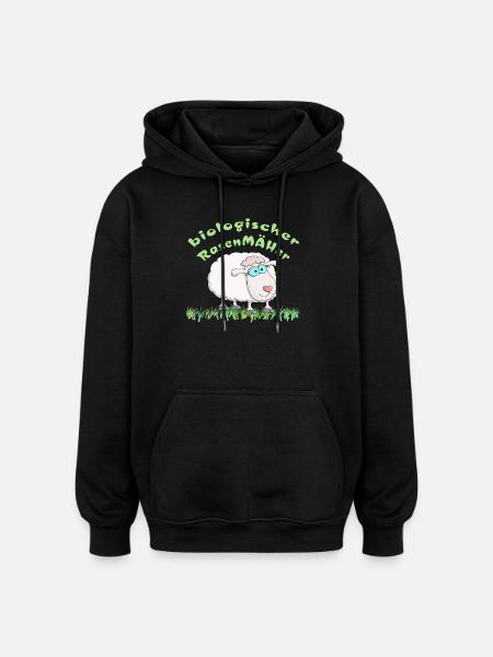 Schaf = biologischer Rasenmäher - Oversized Unisex Hoodie - Schwarz