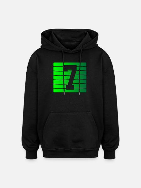 Green Stripe-7 Contrast Design - Oversized Unisex Hoodie - black