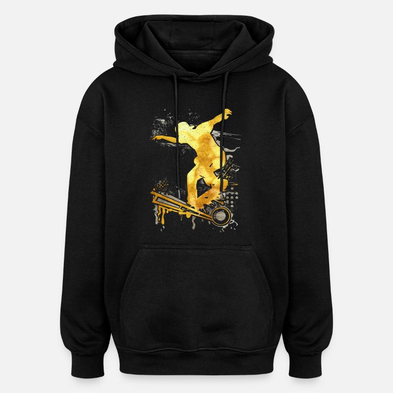 | de skate SK8R | Skateboard Grind - Sweat à capuche oversize unisexe - noir