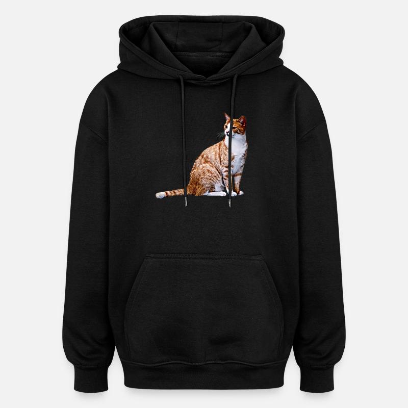 Chat chat chat Cat Cat - Sweat à capuche oversize unisexe - noir