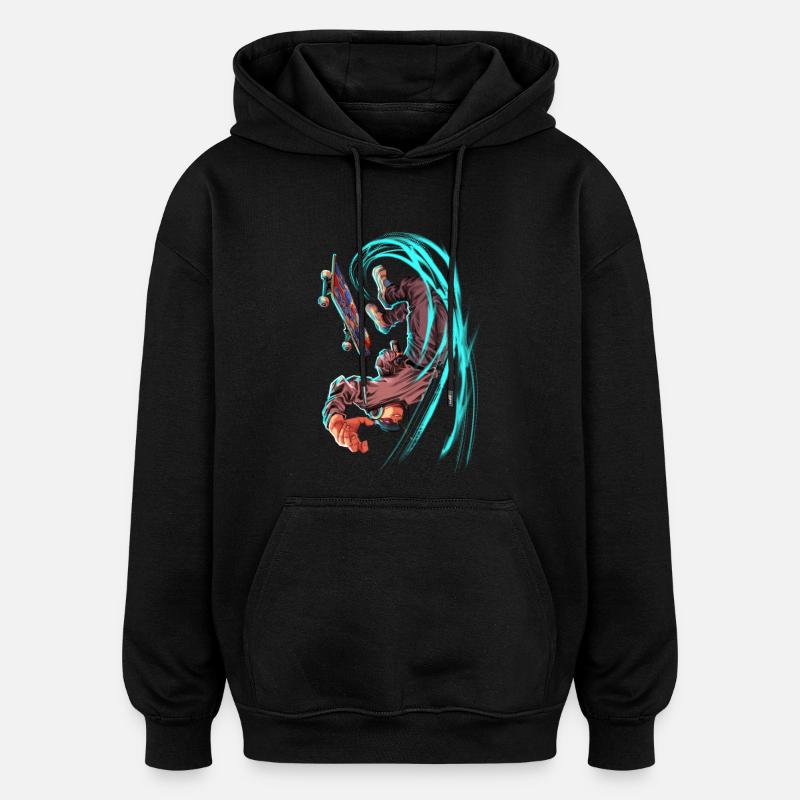 Pro skater - Sweat à capuche oversize unisexe - noir