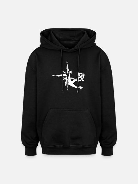 Anker & Seerose - Oversized Unisex Hoodie - Schwarz