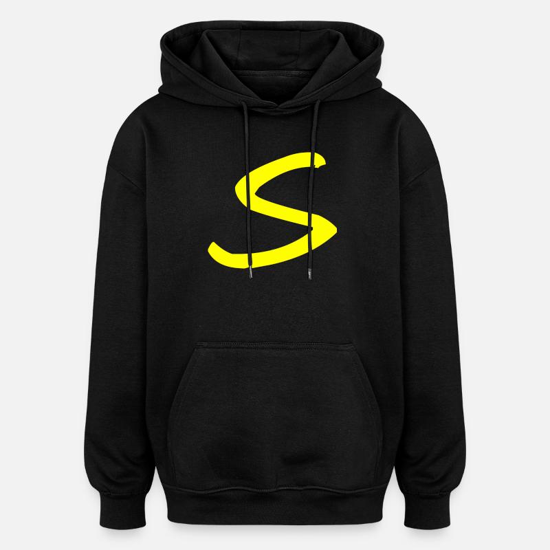 Buchstabe S - Oversized Unisex Hoodie - Schwarz