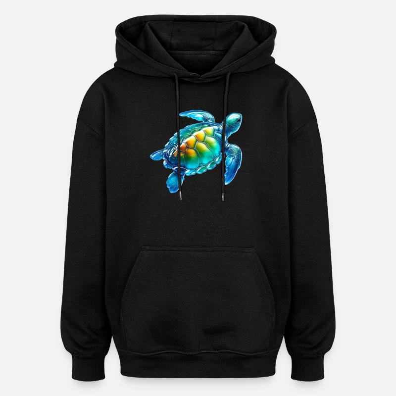 Tortue - Sweat à capuche oversize unisexe - noir