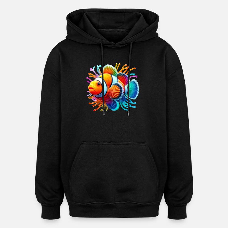 Clownfisch - Oversized Unisex Hoodie - Schwarz