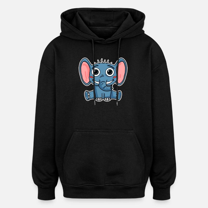 Elephant - Oversized Unisex Hoodie - black