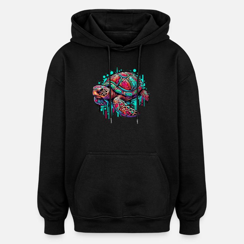 Turtle - Oversized Unisex Hoodie - black
