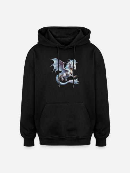 Drache - Oversized Unisex Hoodie - Schwarz