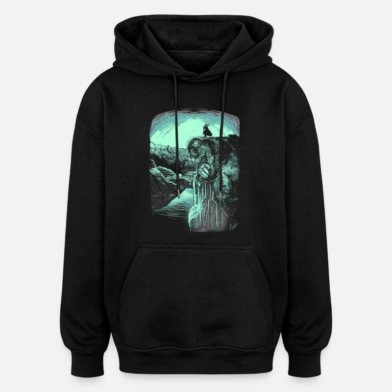 Preikestolen - Troll - Norwegen - Oversized Unisex Hoodie - Schwarz