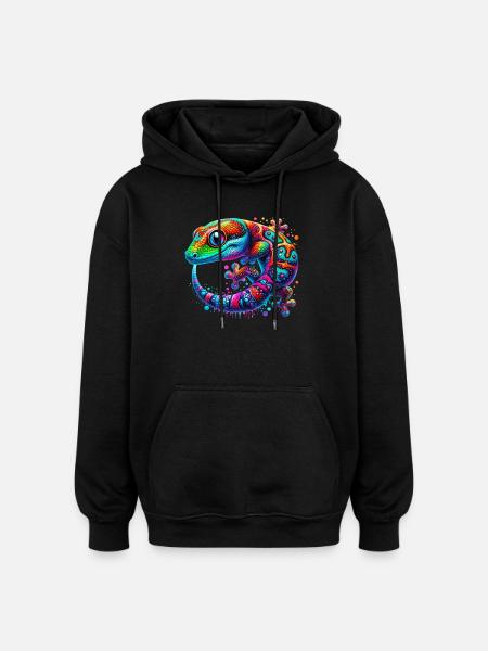 Gecko - Sweat à capuche oversize unisexe - noir
