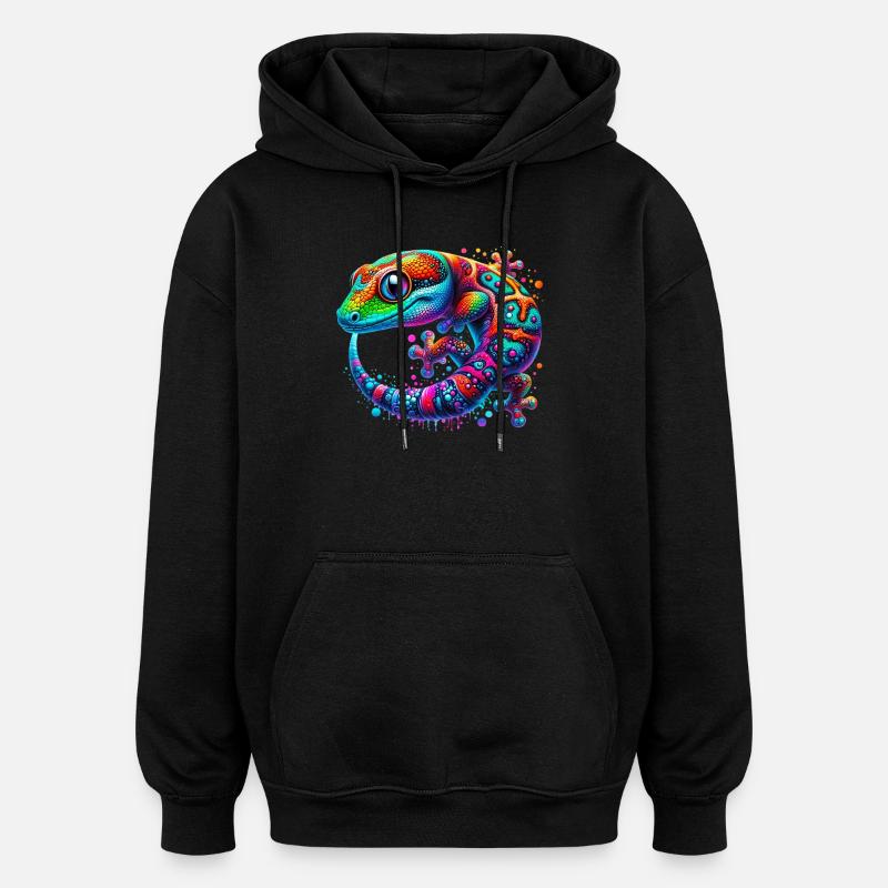 Gecko - Sweat à capuche oversize unisexe - noir