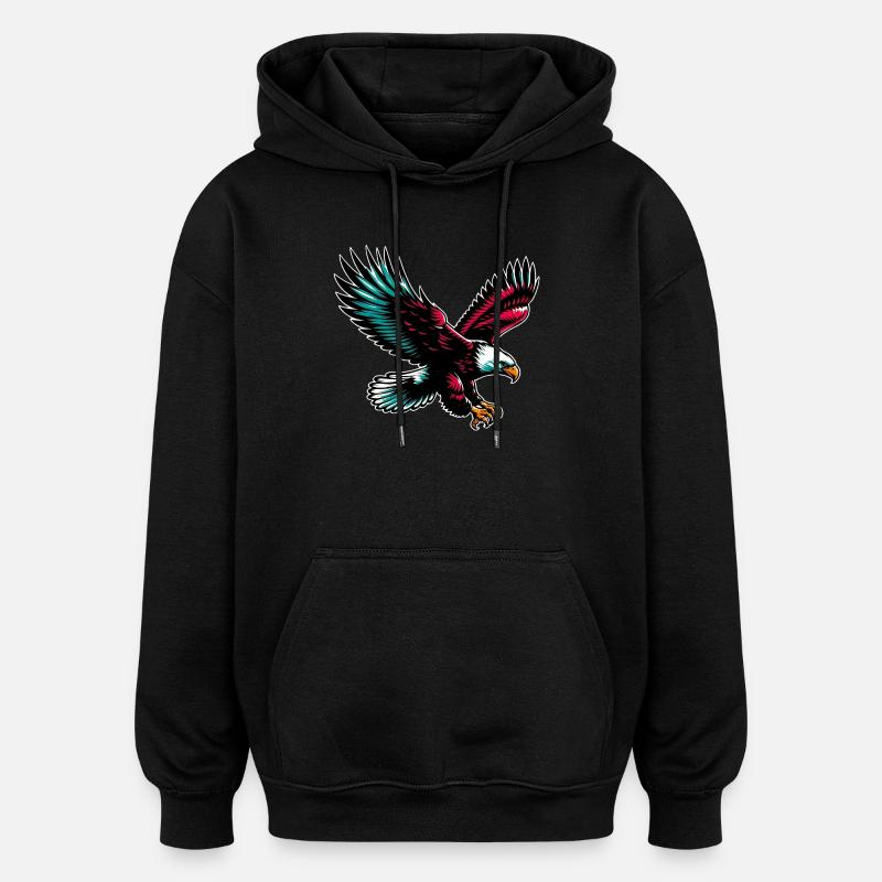 Eagle - Oversized Unisex Hoodie - black