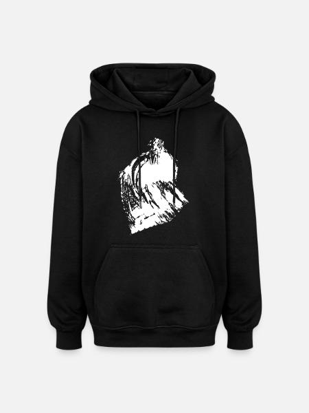 Mural Mountains - Oversized Unisex Hoodie - Schwarz